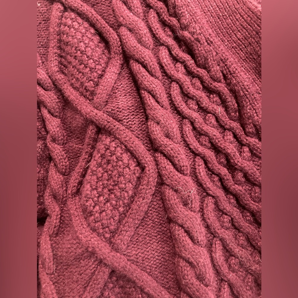 Aritzia Burgundy Cable Knit Cardigan - Picture 7 of 11